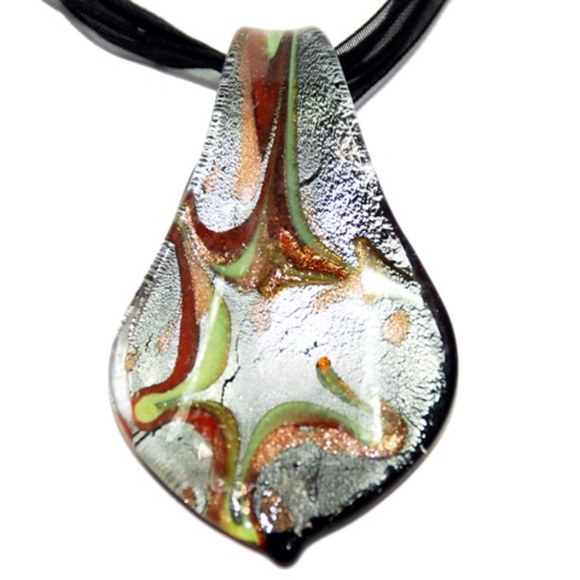 ⭐️HOST PICK⭐️ Silveta Abstract Glass Jewelry Set (Necklace & Earrings) - Picture 2 of 4